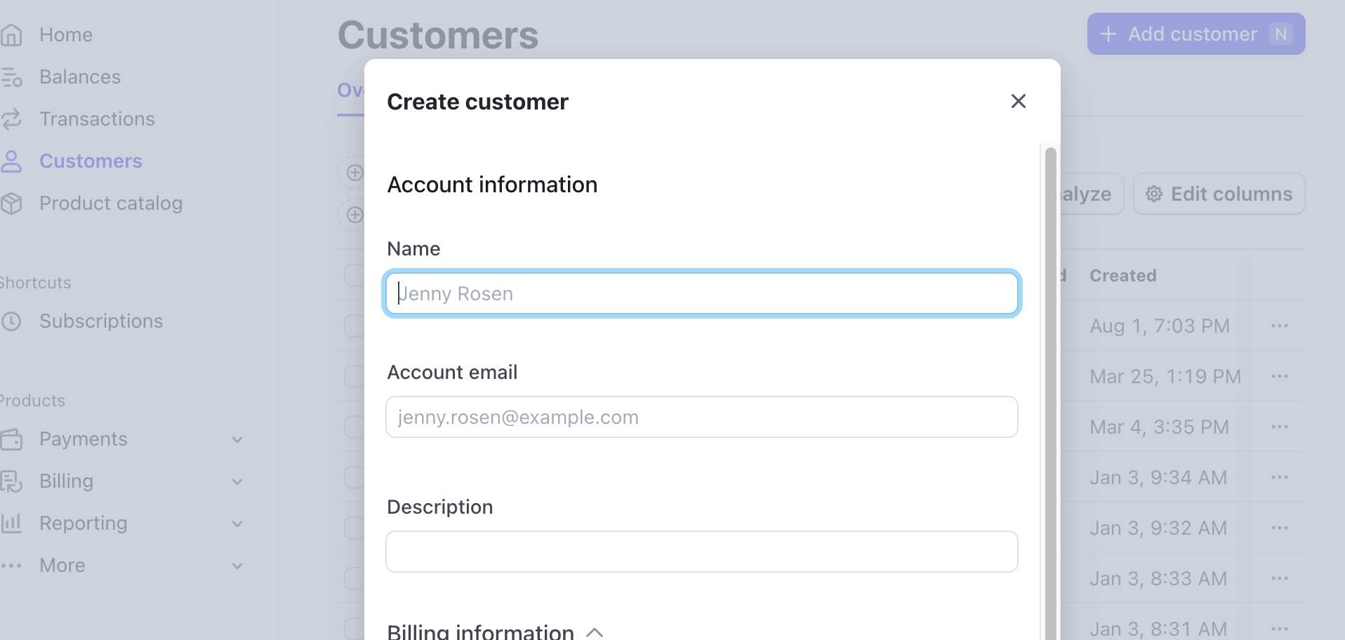 Create Billing Meter